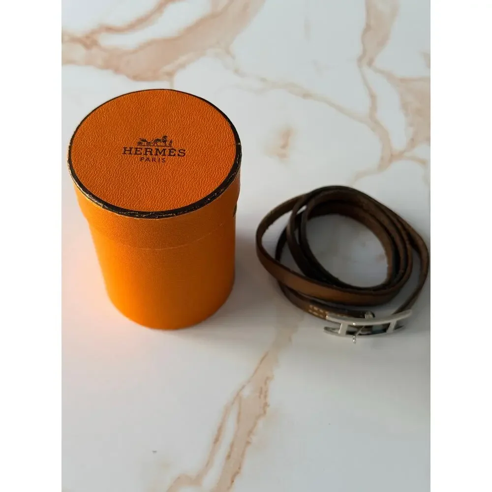 Authentic Hermes Hapi 3 Leather Bracelet w/ Box